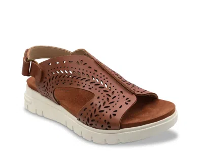 David Tate Mindy Wedge Sandal In Brown