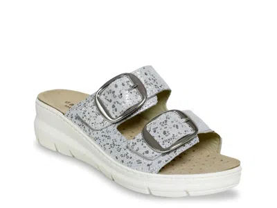 David Tate Mosaic Ii Wedge Sandal In Silver