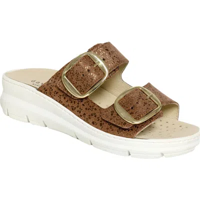David Tate Mosaic Wedge Sandal In Brown