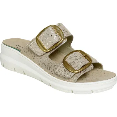 David Tate Mosaic Wedge Sandal In Silver