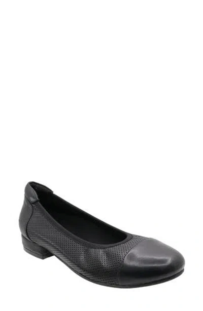 David Tate Naomi Leather Skimmer Flat In Black
