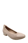 David Tate Naomi Leather Skimmer Flat In Neutral