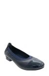 David Tate Nicole Cap Toe Flat In Blue