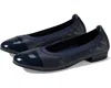 David Tate Nicole Cap Toe Flat In Black