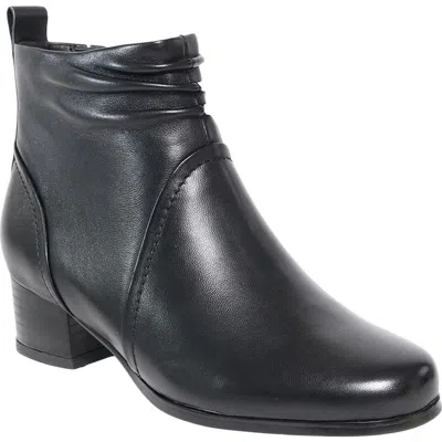 David Tate Nifty Leather Bootie In Black Leather