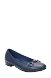 David Tate Omega Flat In Navy Lamb