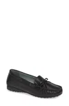 David Tate Splendid Perforated Slip-on Flat In Black Leather