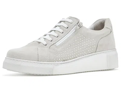 David Tate Perla Women's Shoes White Suede: 9 M (b) In Gray