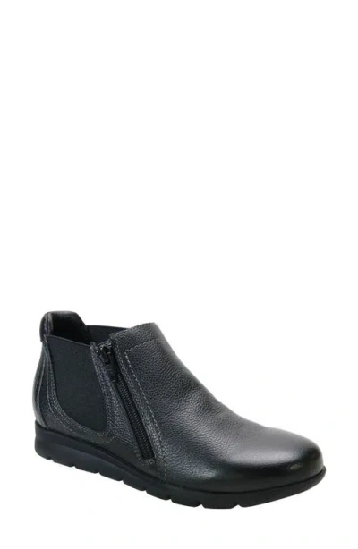 David Tate Popular Wedge Bootie In Black Pebble Grain