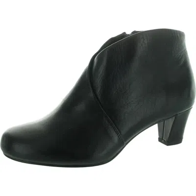 David Tate Prestige Boots Women's W Black Leather Block Heel Bootie Zogg2924