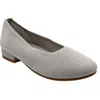 David Tate Runway Ballet Flat In Silver Metallic