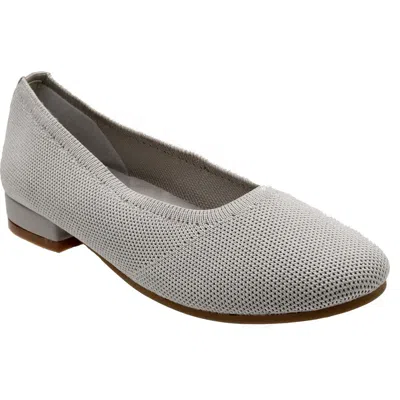 David Tate Runway Ballet Flat In Silver Metallic