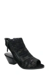 David Tate Sideview Sandal In Black Metallic