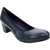David Tate Simona Block Heel Pump In Blue