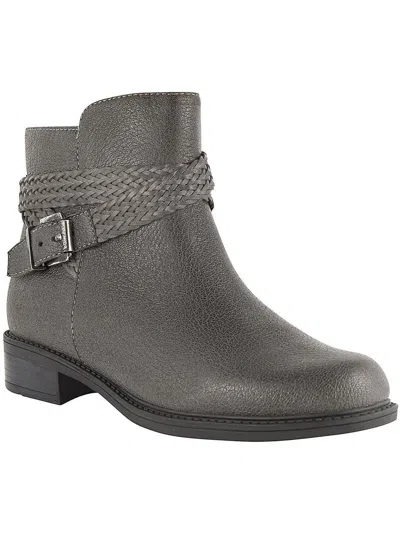 David Tate Skip Womens Padded Insole Buckle Booties In Grey