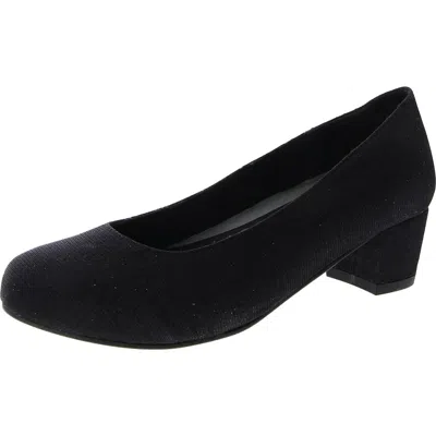 David Tate Suave Womens Metlic Canvas Pumps In Black