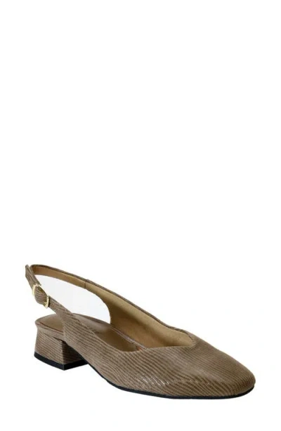 David Tate Sugar Slingback Pump In Taupe Mini Lizard