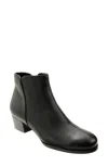 David Tate Taxi Boots Women's Black Leather Block Heel Ankle Bootie Jobb303 In Black