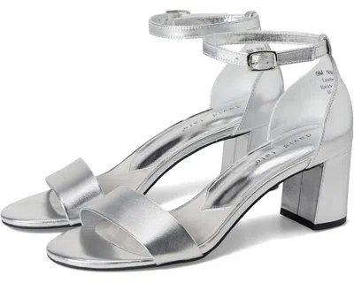 David Tate Timeless Sandals Women's Silver Leather Block Heel Gal1943