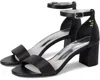 David Tate Timeless Sandals Womens Ww Black Leather Block Heel Ver028 In Black