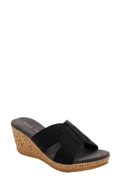 David Tate Vibe Wedge Slide Sandal In Black