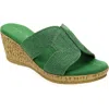 David Tate Vibe Wedge Slide Sandal In Green