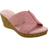 David Tate Vibe Wedge Slide Sandal In Pink