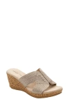 David Tate Vibe Wedge Slide Sandal In Wheat