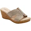David Tate Wide Width Vikki Wedge Sandal In Neutral