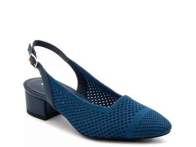 David Tate Wide Width Galen Pump In Blue
