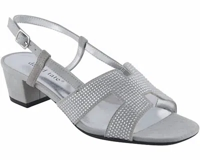 David Tate Women's Amber Sandal In Suede Silver In Gray