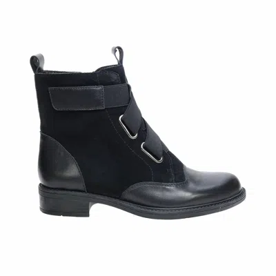 David Tate Women's Club Leather Boots In Black Nap Black Suede