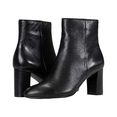 David Tate Women's  Alison Boots Black Leather Almond Toe Block Heel Zap2072
