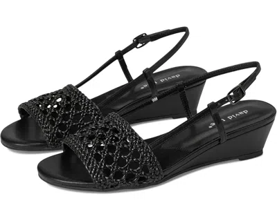 David Tate Women's  Danza Sandal Black Wedge Heel Slingback Strap Hawk1288