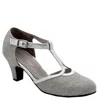 David Tate Extra Wide Width Fancy Pump In Silver