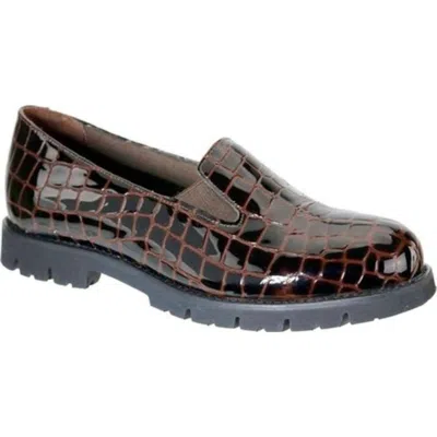 David Tate Women's Pearl Leather Loafers In Brown Croco In Multi