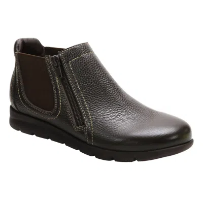 David Tate Women's Popular Leather Ankle Boots In Brown Pebble Grain