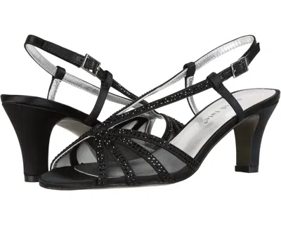 DAVID TATE WOMEN'S REFINED SANDAL IN BLACK SATIN