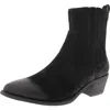 David Tate Womens Double Zipper Leather Booties In Multi
