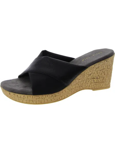 David Tate Womens Slip On Dressy Mules In Black