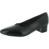 David Tate Womens Solid Leather Pumps In Black