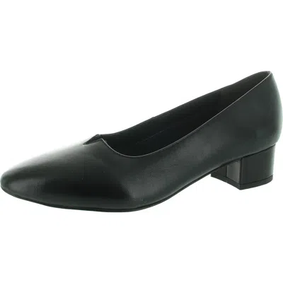 David Tate Womens Solid Leather Pumps In Black