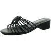 David Tate Womens Strappy Man Made Slide Sandals In Black