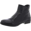 David Tate Womens Zipper Leather Booties In Black