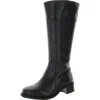 David Tate Ace Womens Leather Zipper Knee-high Boots In Black