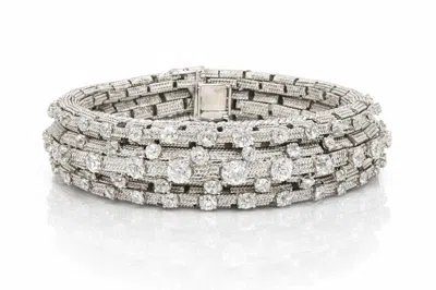 Pre-owned David Webb 10 Carat Vintage  Diamond Bracelet In Multi