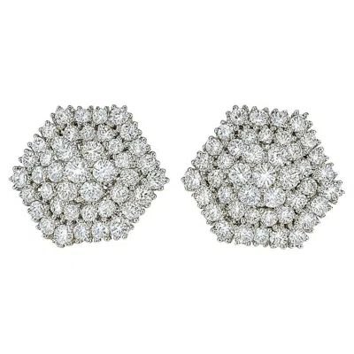 Pre-owned David Webb 10.50 Carat Diamond Earrings 18k In Multi