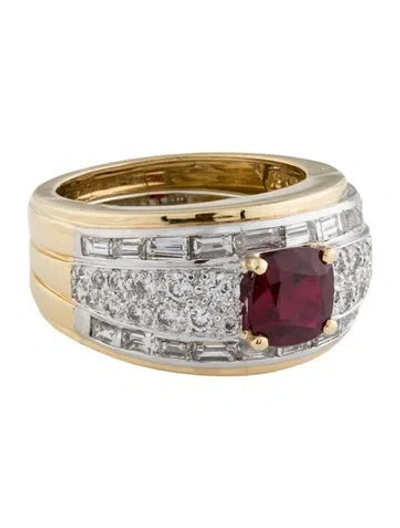 Pre-owned David Webb 1.66ct Ruby & Diamond Cocktail Ring In Multi