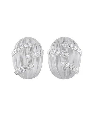 Pre-owned David Webb 18k 3.00 Ct. Tw. Diamond Crystal Earring (authentic Pre-loved) In Metallic