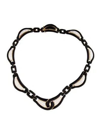 Pre-owned David Webb 18k 8.94ctw Diamond Collar Necklace, 20.5" In Black